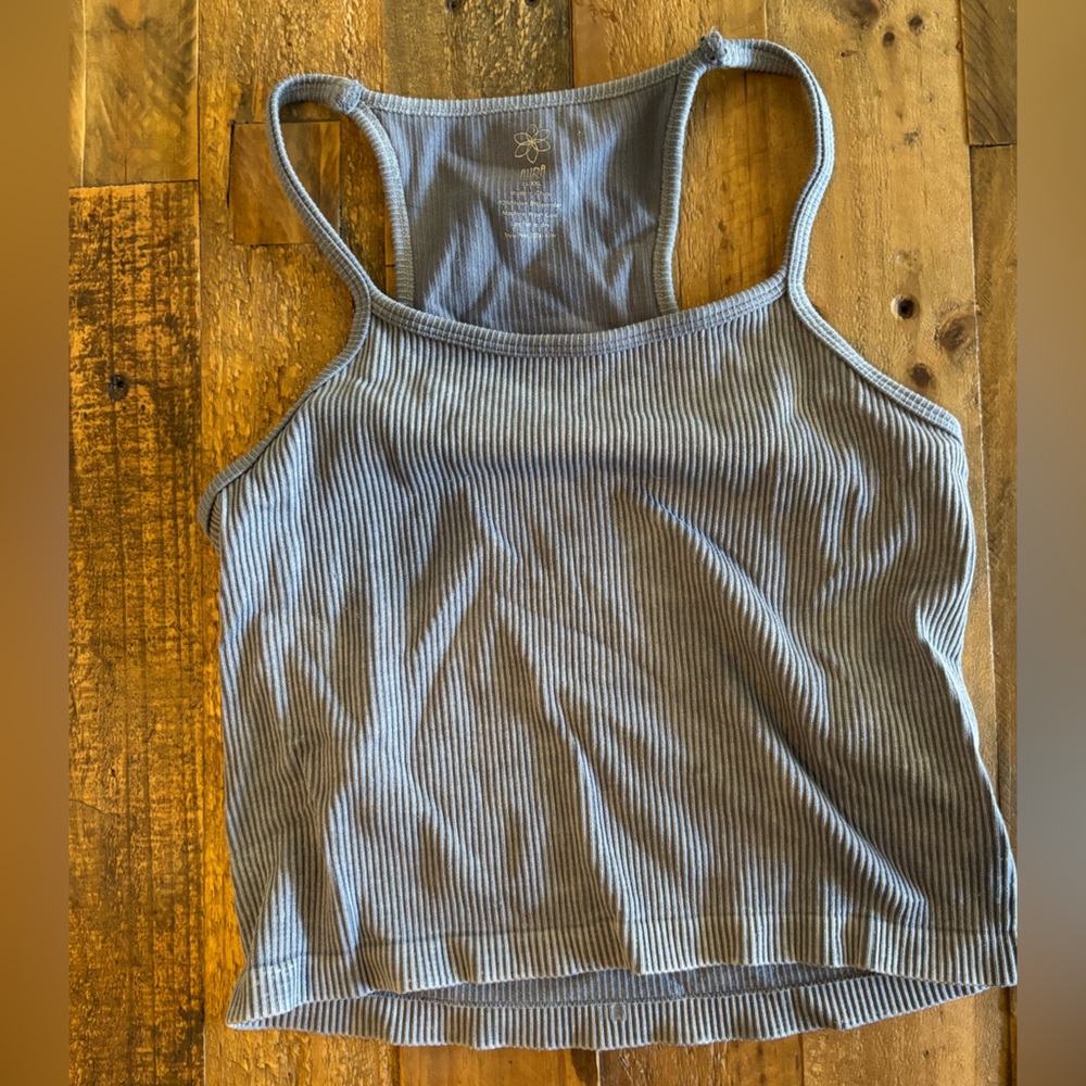 Aura - Blue Crop Tank Top